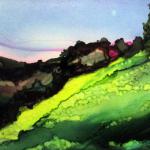 Top Of The Hill by Irene Bausmith in Alcohol Ink