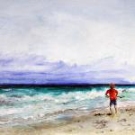 Beach View by Thomas M. Foster in Gouache