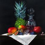Crystal, Fruit and Wine by Donna Ransome in Watercolor