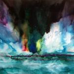 Ocean and Sky Dynamics, Alcohol Ink, Cathlyn Driscoll
