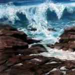 Barnegat Light Jetty, Gouache, Irene Bausmith 