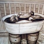 Tubby Decoys, Acrylic, Stephanie Belenets
