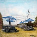 Picnic Tables, Acrylic, Stephanie Belenets
