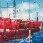Scallop Boats, Acrylic, Dennis Millar