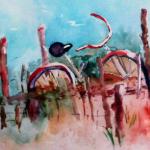 Rusty Old Bike, Watercolor, Lonny Hall